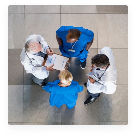 medical team in a huddle