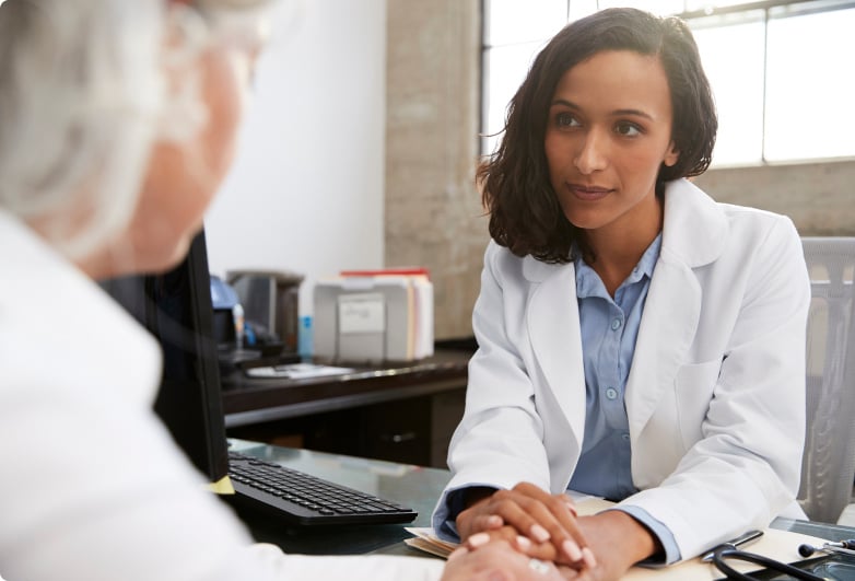 Doctor connecting with patient